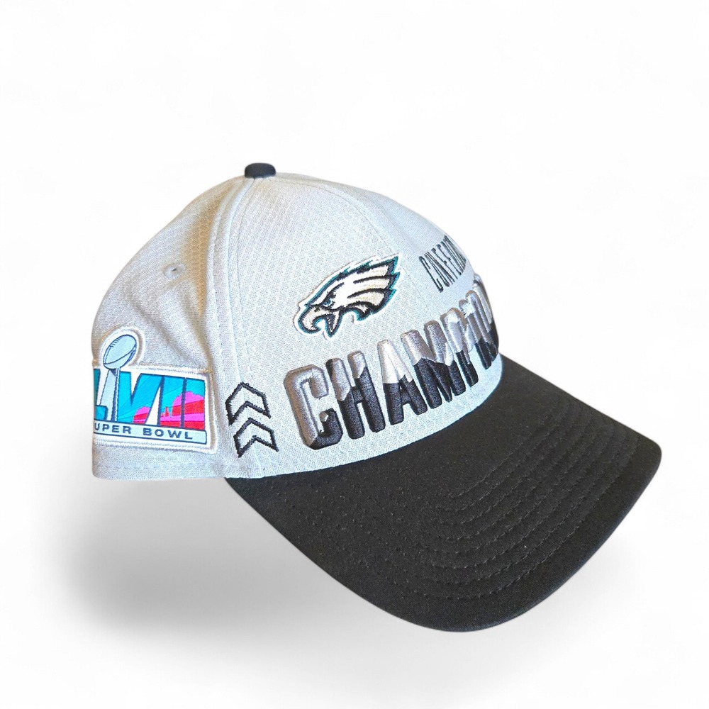 Eagles Super Bowl Hat New Era Philadelphia EUC Hat OSFA Mens Gray Snapback LVII